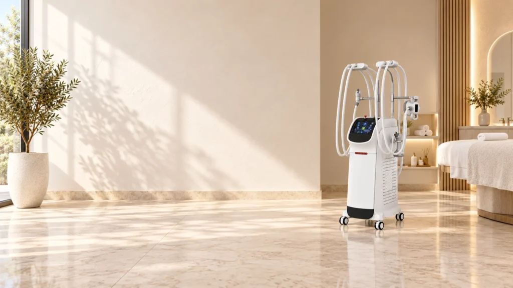 VelaShape 3 Device with six technologies in a professional beauty studio